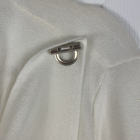 Easywear by Chicos white wrapped sweater size 2/med. snap inside, hooks out. - Picture 7 of 11